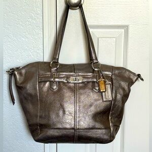 Vintage Coach Bronze Metallic leather Shoulder Bag No no D1169-17794